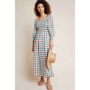 Anthropologie Cerie Smocked Midi Dress